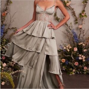 NWT V. Chapman Dakota Maxi Dress Sage Green